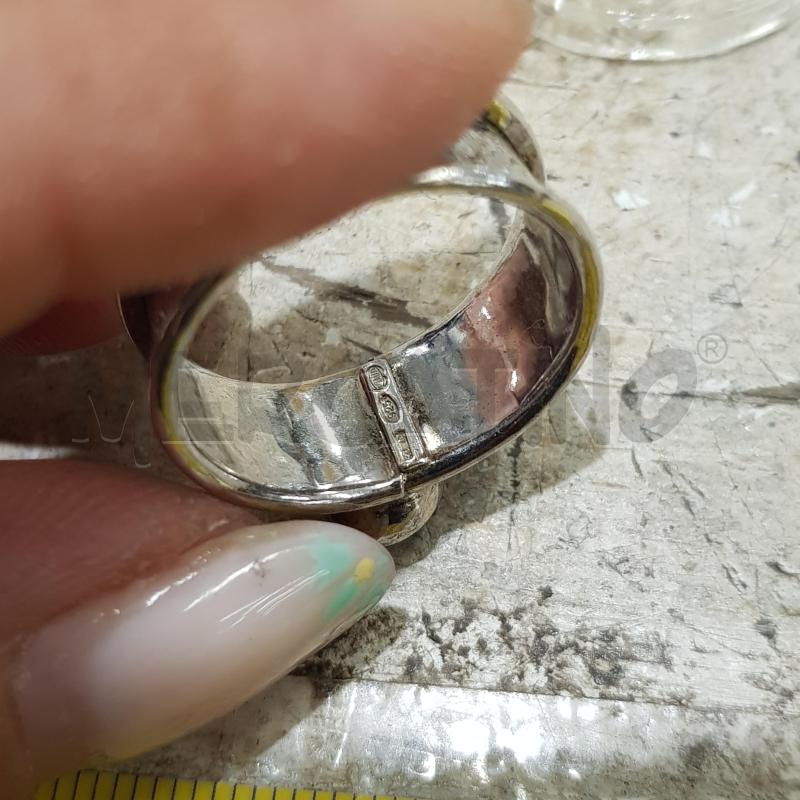 ANELLO D ARG  PIETRA CENTRALE AZZURRA LATERALI ROSA | Mercatino dell'Usato Civitavecchia 3