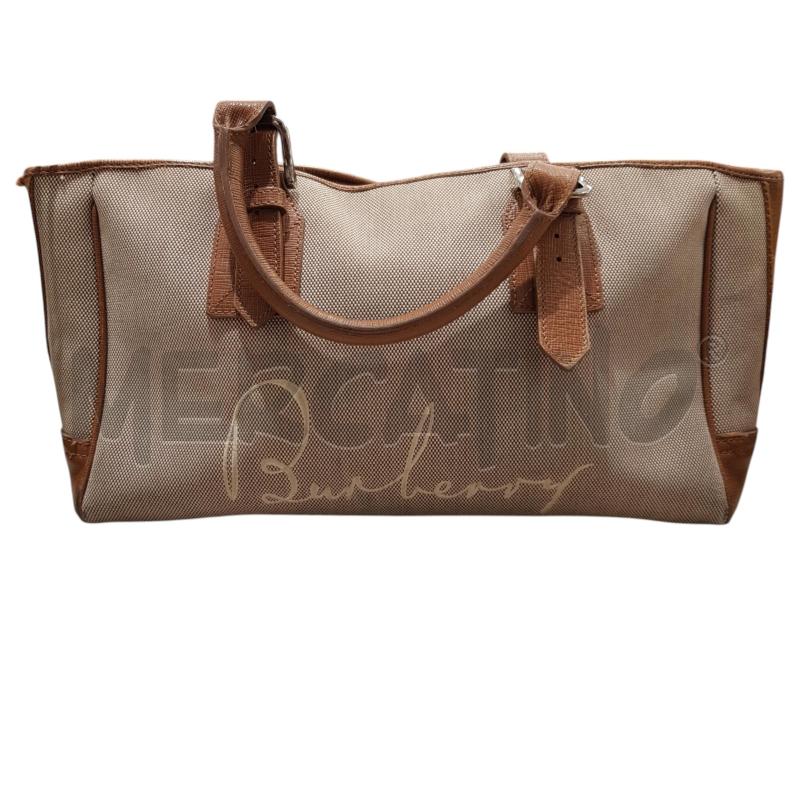 BORSA D BURBERRY TELATA PROFILI PELLE MARRONE | Mercatino dell'Usato Civitavecchia 1