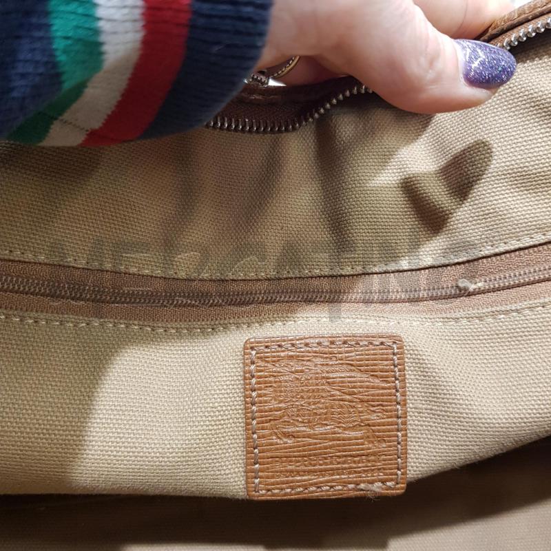 BORSA D BURBERRY TELATA PROFILI PELLE MARRONE | Mercatino dell'Usato Civitavecchia 4