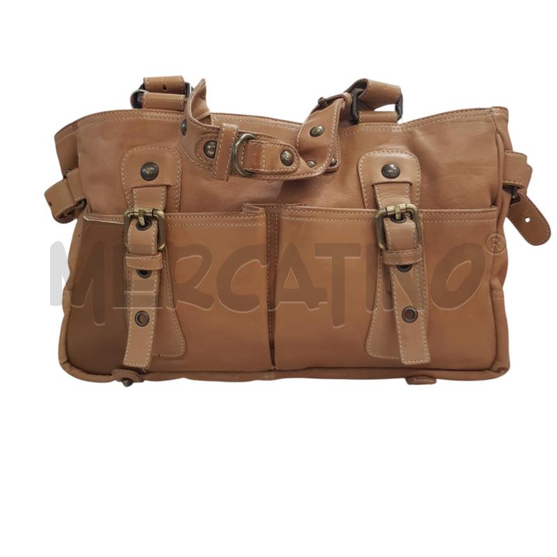 BORSA D GIUSEPPE ZANOTTI PELLE MARRONE MANICI BORECHIE | Mercatino dell'Usato Civitavecchia 1