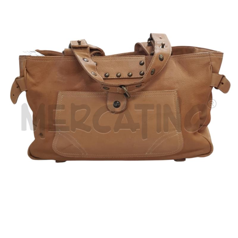 BORSA D GIUSEPPE ZANOTTI PELLE MARRONE MANICI BORECHIE | Mercatino dell'Usato Civitavecchia 2