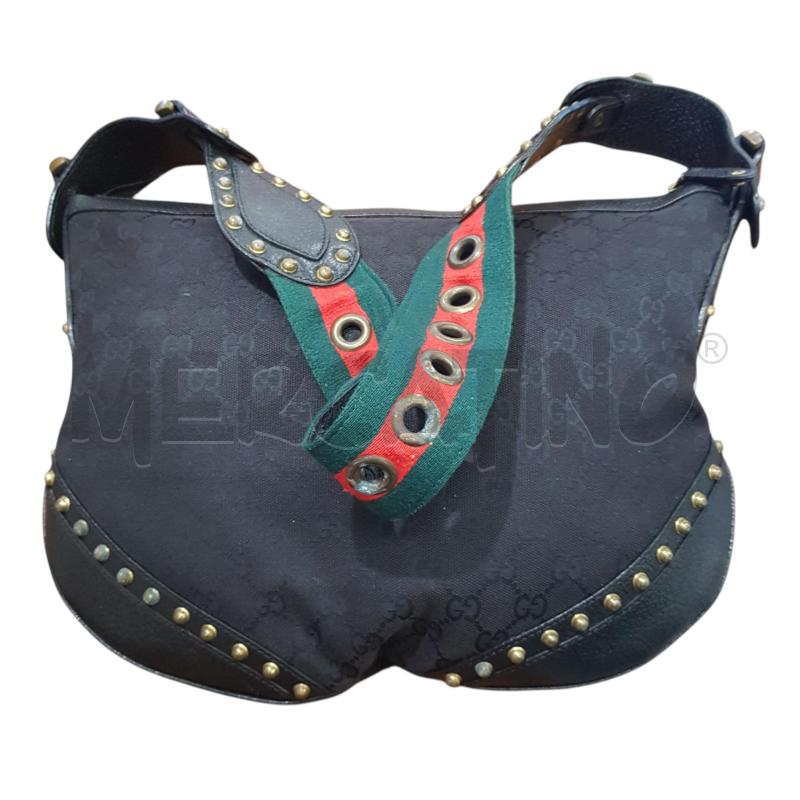 BORSA D GUCCI HOBO TELA NERA MONOGRAM DETT BORCHIE | Mercatino dell'Usato Civitavecchia 2