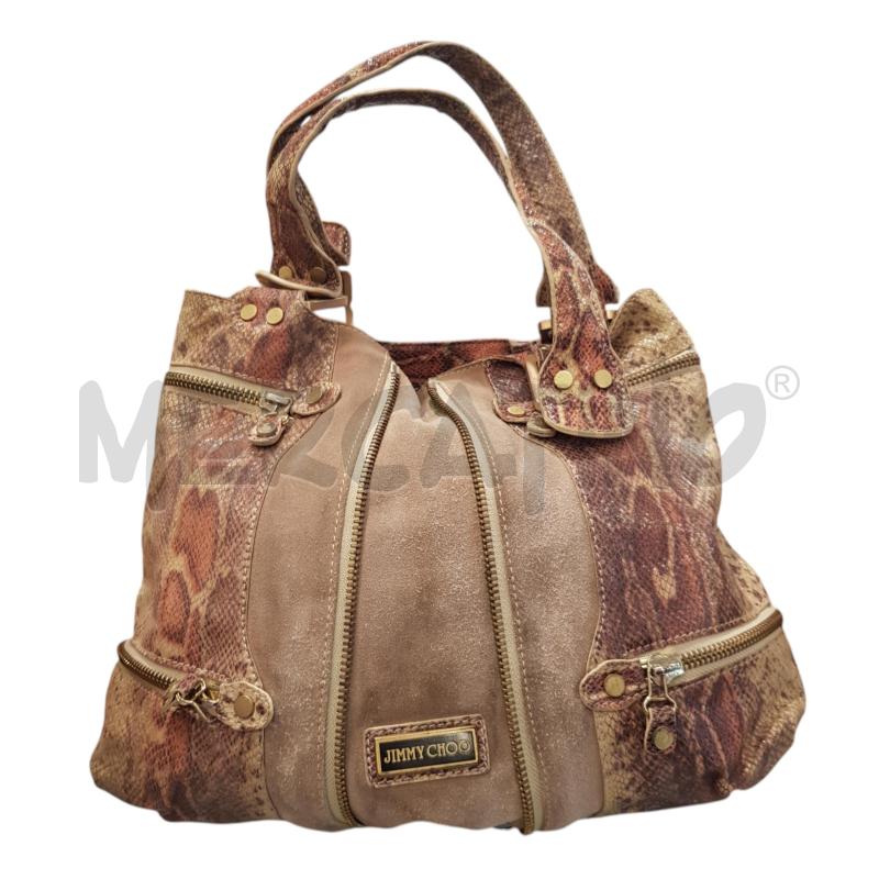 BORSA D JIMMY CHOO PELLE SCAMOSCIATA E PITONE  | Mercatino dell'Usato Civitavecchia 1