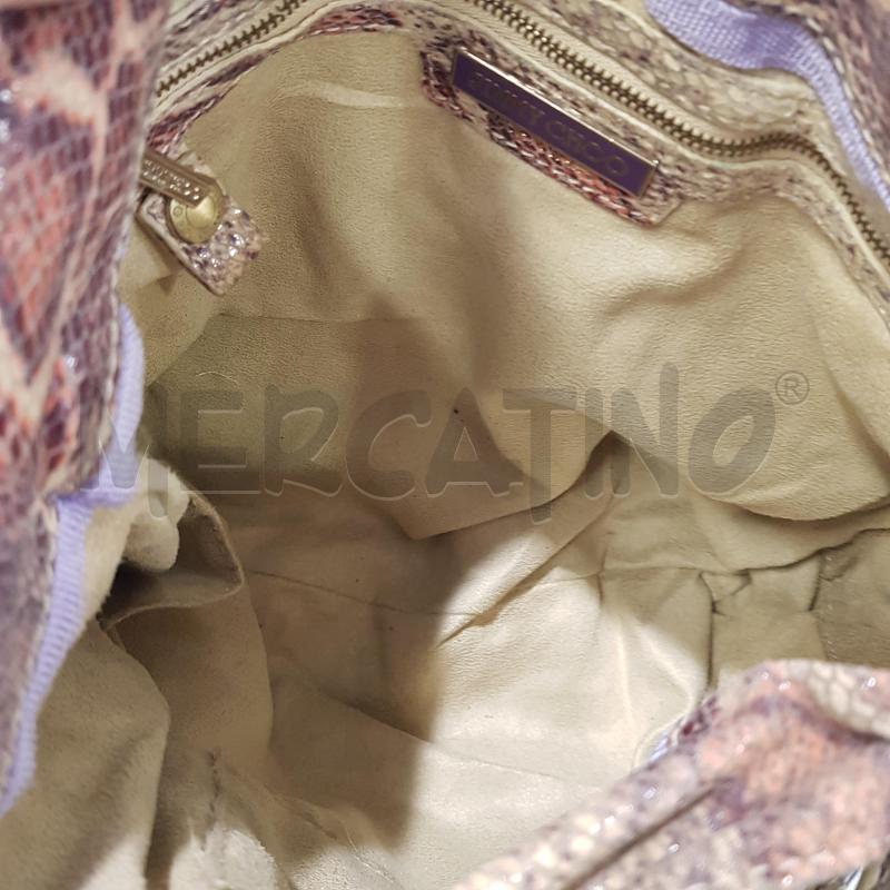 BORSA D JIMMY CHOO PELLE SCAMOSCIATA E PITONE  | Mercatino dell'Usato Civitavecchia 4