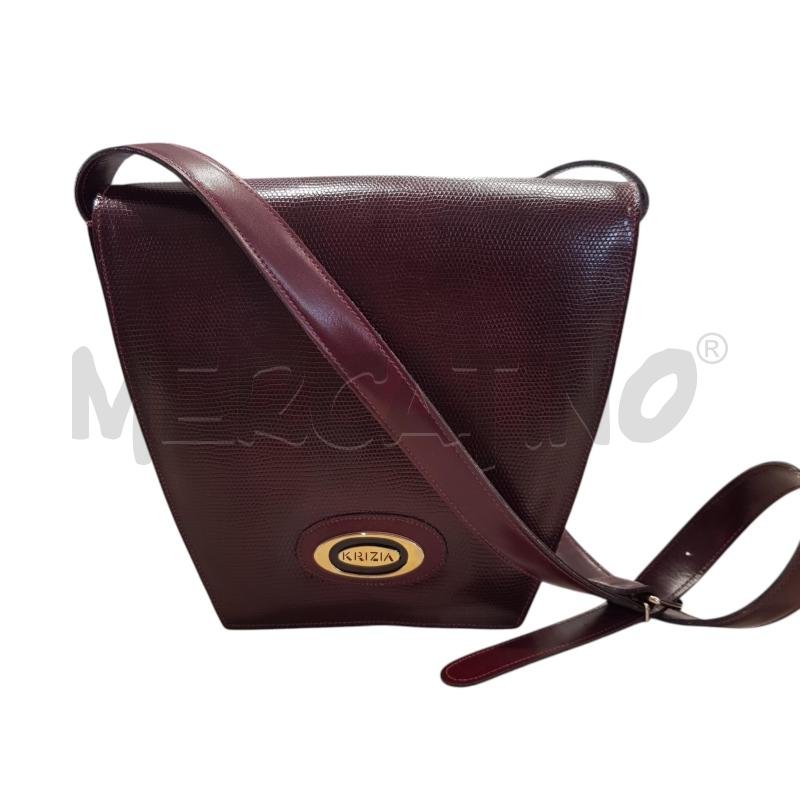 BORSA D KRIZIA TRAPEZIO PELLE BORDEAUX FINE ANNI '70 | Mercatino dell'Usato Civitavecchia 1