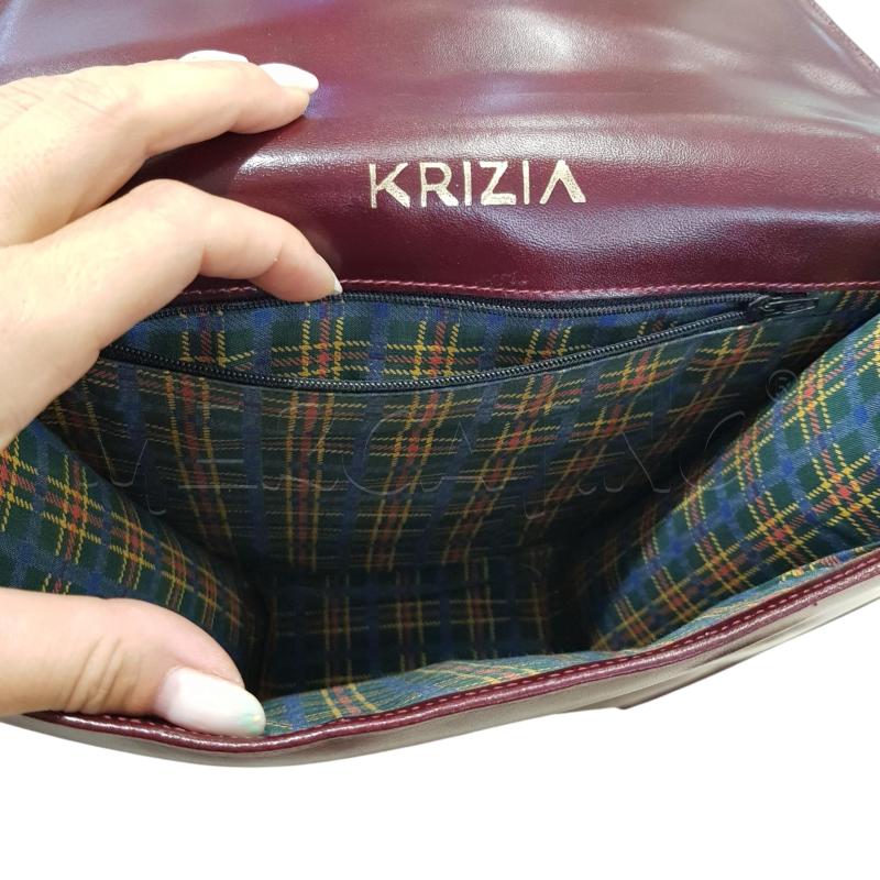 BORSA D KRIZIA TRAPEZIO PELLE BORDEAUX FINE ANNI '70 | Mercatino dell'Usato Civitavecchia 4