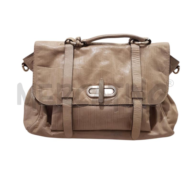 BORSA D NANNINI PELLE BEIGE RIGHE 3D | Mercatino dell'Usato Civitavecchia 1