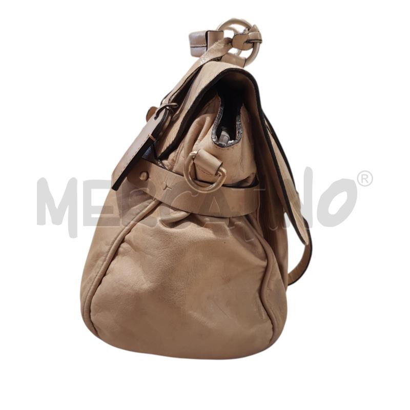 BORSA D NANNINI PELLE BEIGE RIGHE 3D | Mercatino dell'Usato Civitavecchia 3
