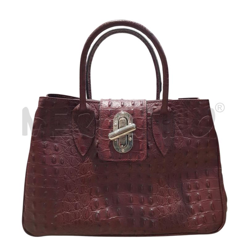 BORSA D PELLE BORDEAUX COCCO | Mercatino dell'Usato Civitavecchia 1