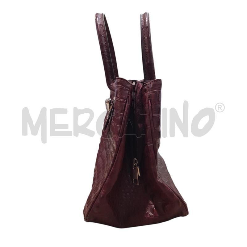 BORSA D PELLE BORDEAUX COCCO | Mercatino dell'Usato Civitavecchia 2