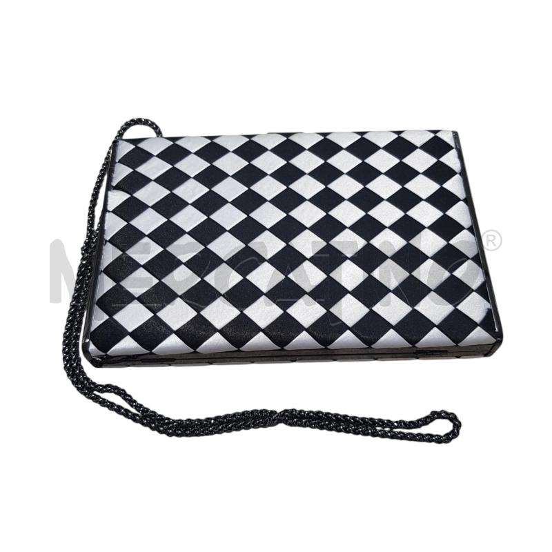 BORSA D ROCCOBAROCCO ROMBI BIANCHI NERI CLUTCH | Mercatino dell'Usato Civitavecchia 1