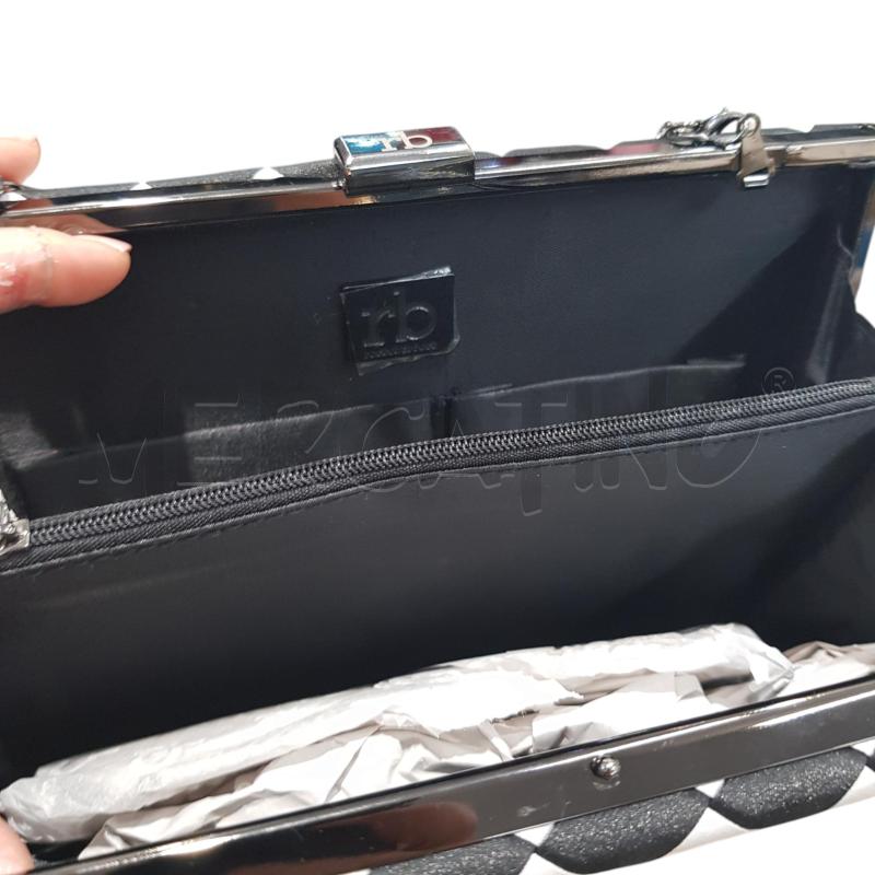 BORSA D ROCCOBAROCCO ROMBI BIANCHI NERI CLUTCH | Mercatino dell'Usato Civitavecchia 3