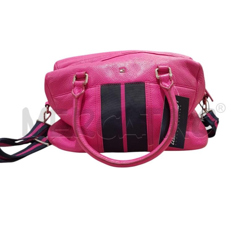 BORSA D TOMMY HILFIGER FUCSIA PELLE | Mercatino dell'Usato Civitavecchia 1