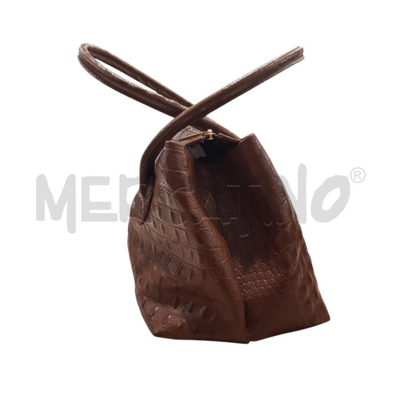 BORSA D TOSCA BLU CROSTA DI CUOIO STAMPA COCCO | Mercatino dell'Usato Civitavecchia 2