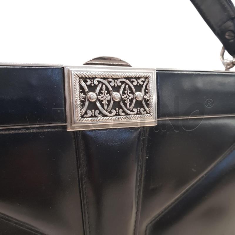 BORSA D VINTAGE NERA PLACCHETTA ARG  | Mercatino dell'Usato Civitavecchia 2