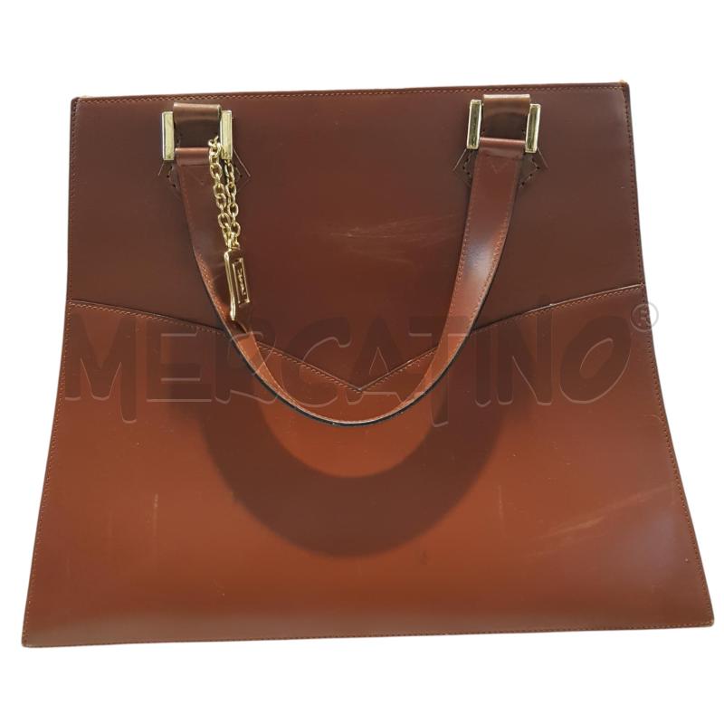 BORSA D YSL RIGIDA TRAPEZIO MARRONE | Mercatino dell'Usato Civitavecchia 1