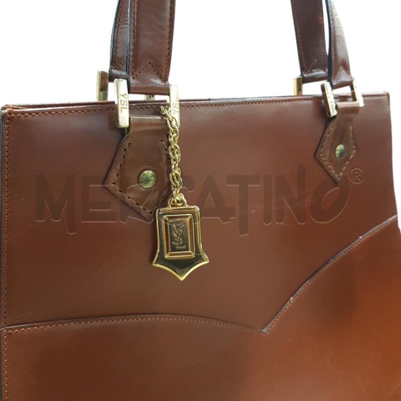 BORSA D YSL RIGIDA TRAPEZIO MARRONE | Mercatino dell'Usato Civitavecchia 2