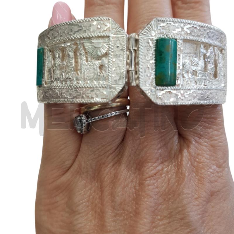 BRACCIALE PERUVIANO ARG CON CRISOCOLLA | Mercatino dell'Usato Civitavecchia 1