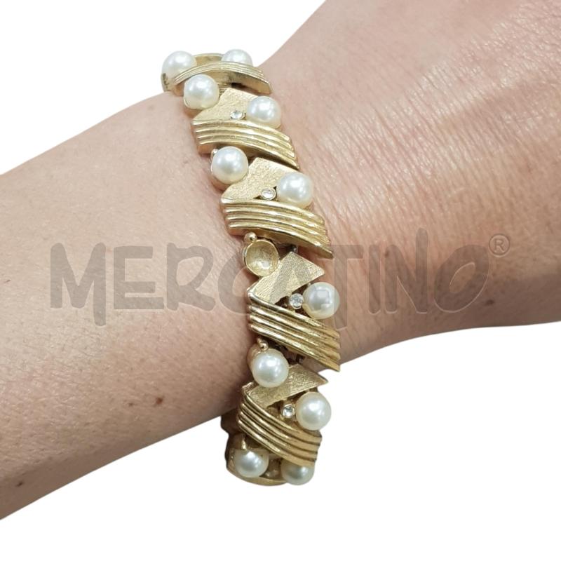 BRACCIALE TRIFARI DORATO PERLINE MANCANTI | Mercatino dell'Usato Civitavecchia 2