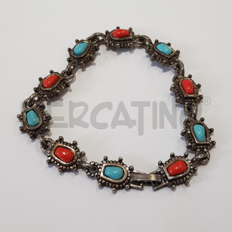 BRACCIALE TURCHESE CORALLO ETNICO | Mercatino dell'Usato Civitavecchia 1
