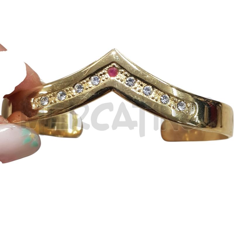 BRACCIALE VINTAGE DORATO STRASS BIANCHI ROSSO | Mercatino dell'Usato Civitavecchia 2