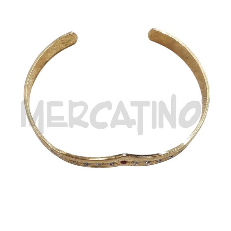 BRACCIALE VINTAGE DORATO STRASS BIANCHI ROSSO | Mercatino dell'Usato Civitavecchia 3