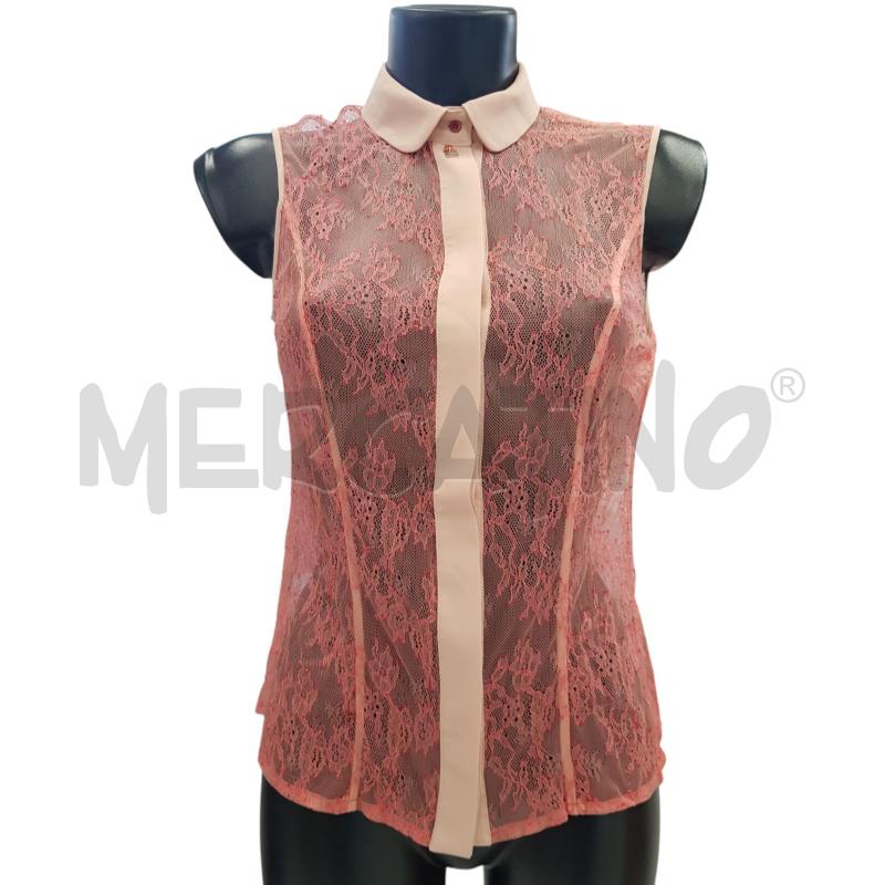 CAMICIA D ELISABETTA FRANCHI PIZZO ROSA COLLETTO PROFILI CIPRIA | Mercatino dell'Usato Civitavecchia 1