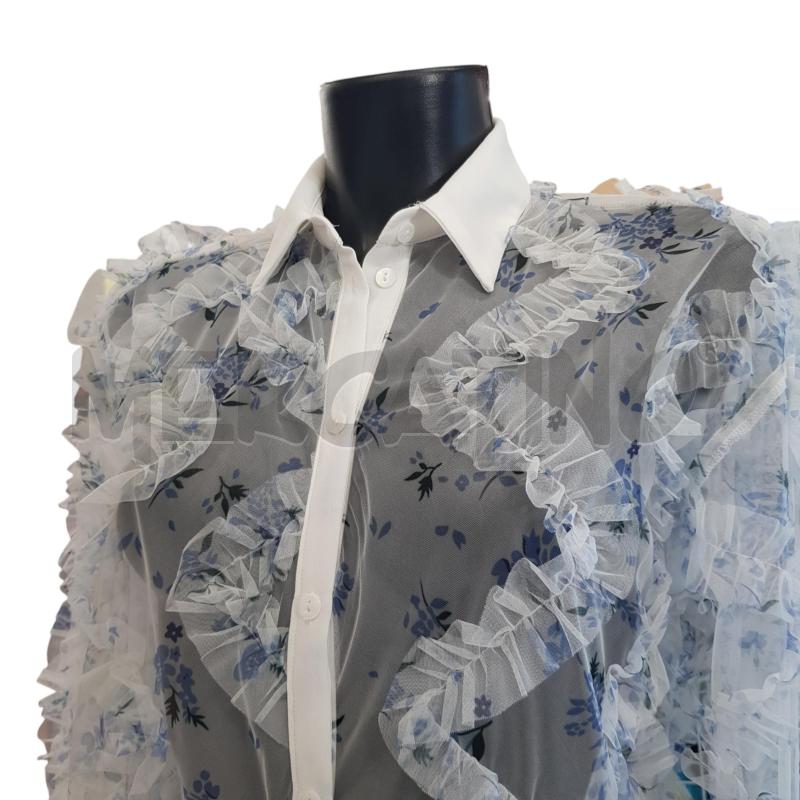CAMICIA D IMPERIAL BIANCO FIORI CELESTI ROUCHES | Mercatino dell'Usato Civitavecchia 2