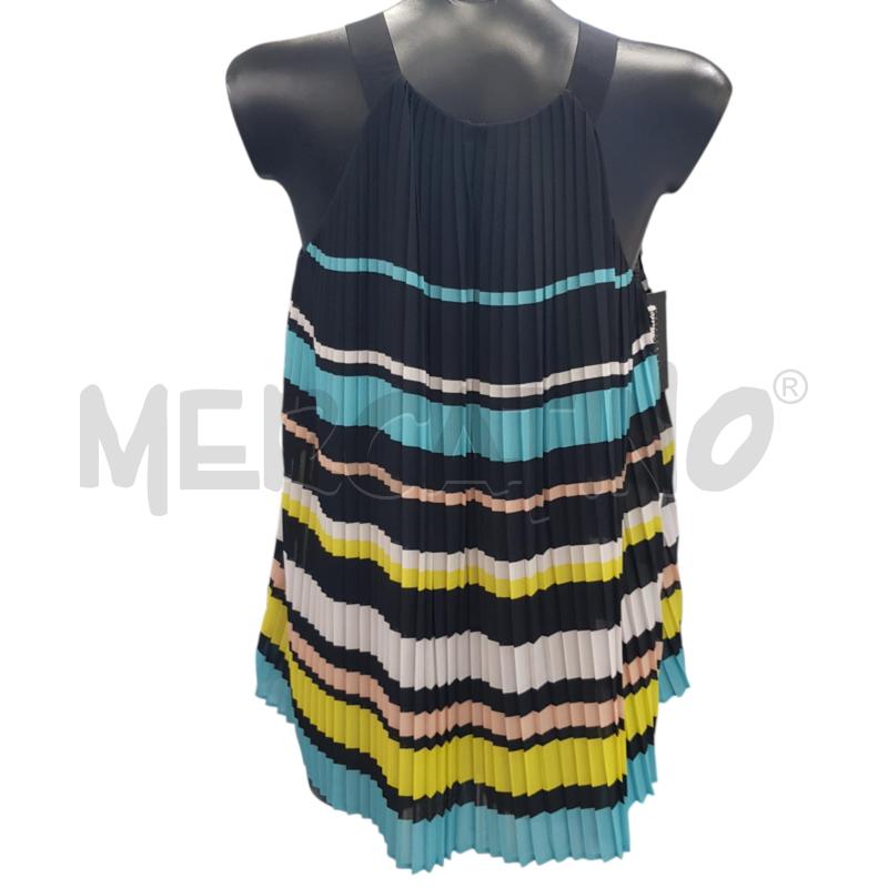 CANOTTA D TRUSSARDI BLU PLISSETTATA RIGHE MULTI COL | Mercatino dell'Usato Civitavecchia 3