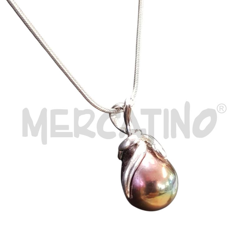 COLLANA ARG GOCCIA PERLA NERA | Mercatino dell'Usato Civitavecchia 2