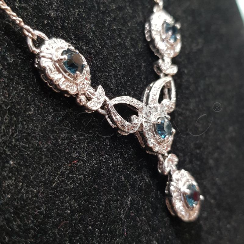 COLLANA ARG PENDENTE VINTAGE PIETRE AZZURRE | Mercatino dell'Usato Civitavecchia 4