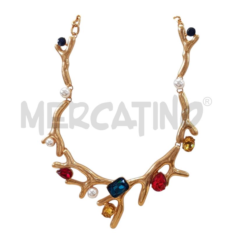 COLLANA EFFETTO CORALLO STEEL DETT COPLORATI  | Mercatino dell'Usato Civitavecchia 1