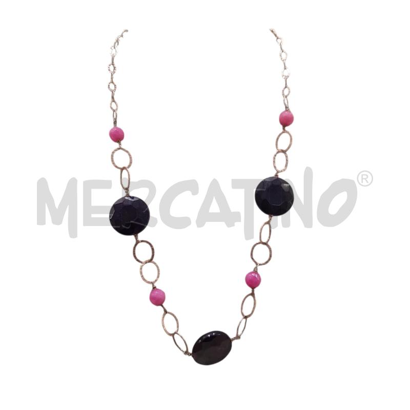 COLLANA ELITE AGATE VIOLA FUCSIA  | Mercatino dell'Usato Civitavecchia 1