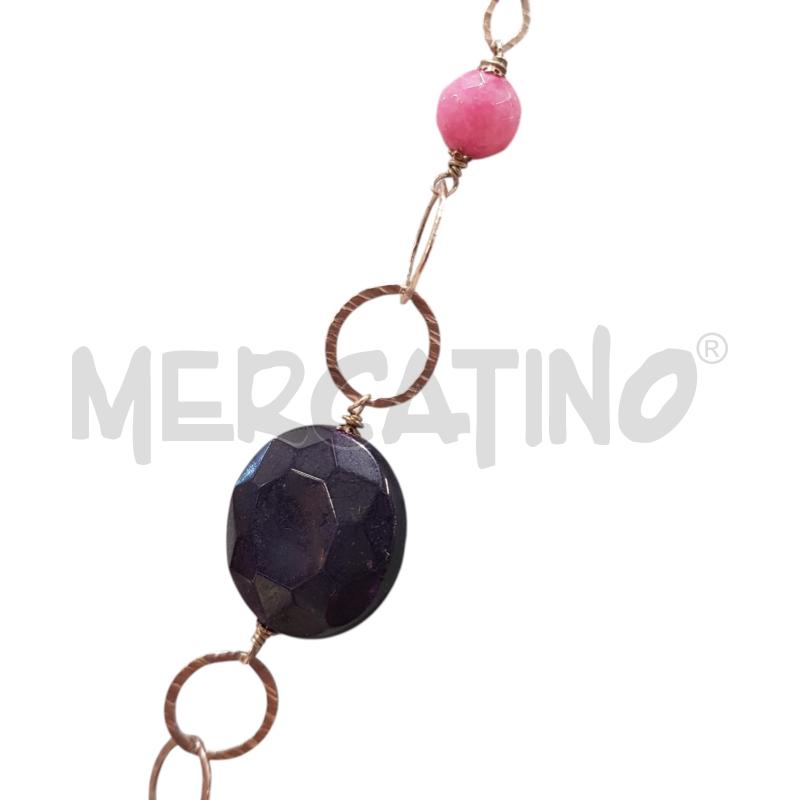 COLLANA ELITE AGATE VIOLA FUCSIA  | Mercatino dell'Usato Civitavecchia 3
