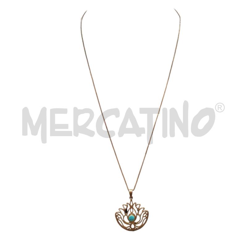 COLLANA FIORI DI LOTO PIETRA AZZURRA  | Mercatino dell'Usato Civitavecchia 2