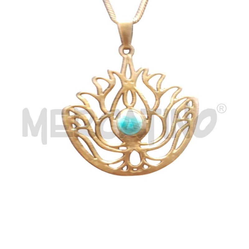 COLLANA FIORI DI LOTO PIETRA AZZURRA  | Mercatino dell'Usato Civitavecchia 3