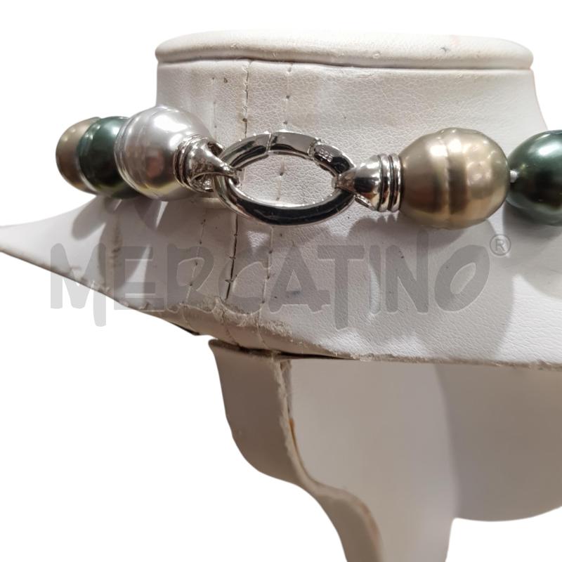 COLLANA PERLE BAROCCHE SCURE CHIUSURA ARG | Mercatino dell'Usato Civitavecchia 2