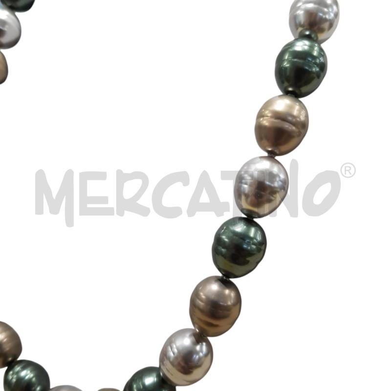 COLLANA PERLE BAROCCHE SCURE CHIUSURA ARG | Mercatino dell'Usato Civitavecchia 3