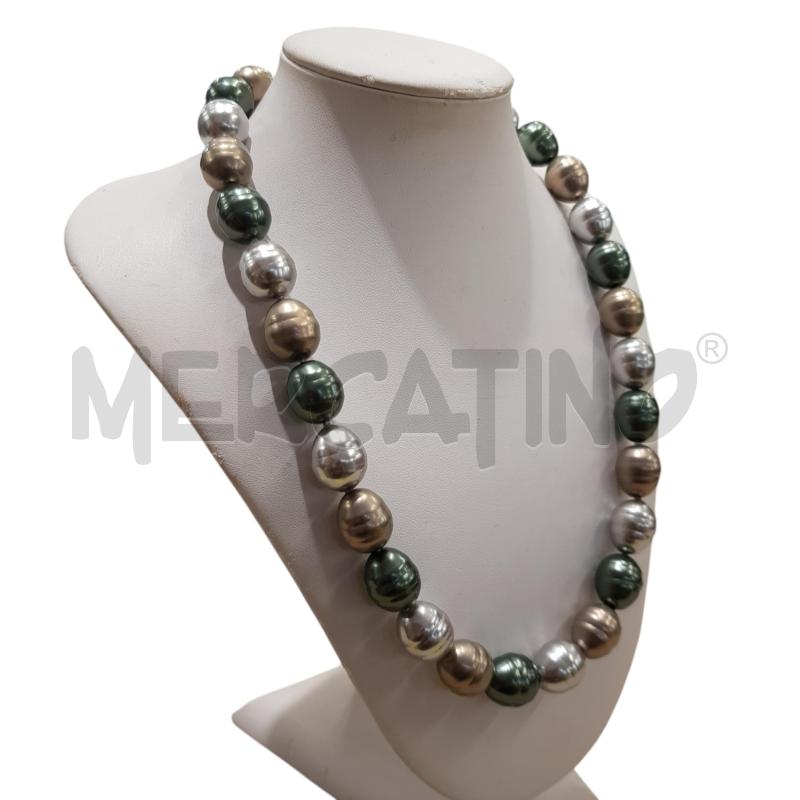 COLLANA PERLE BAROCCHE SCURE CHIUSURA ARG | Mercatino dell'Usato Civitavecchia 4