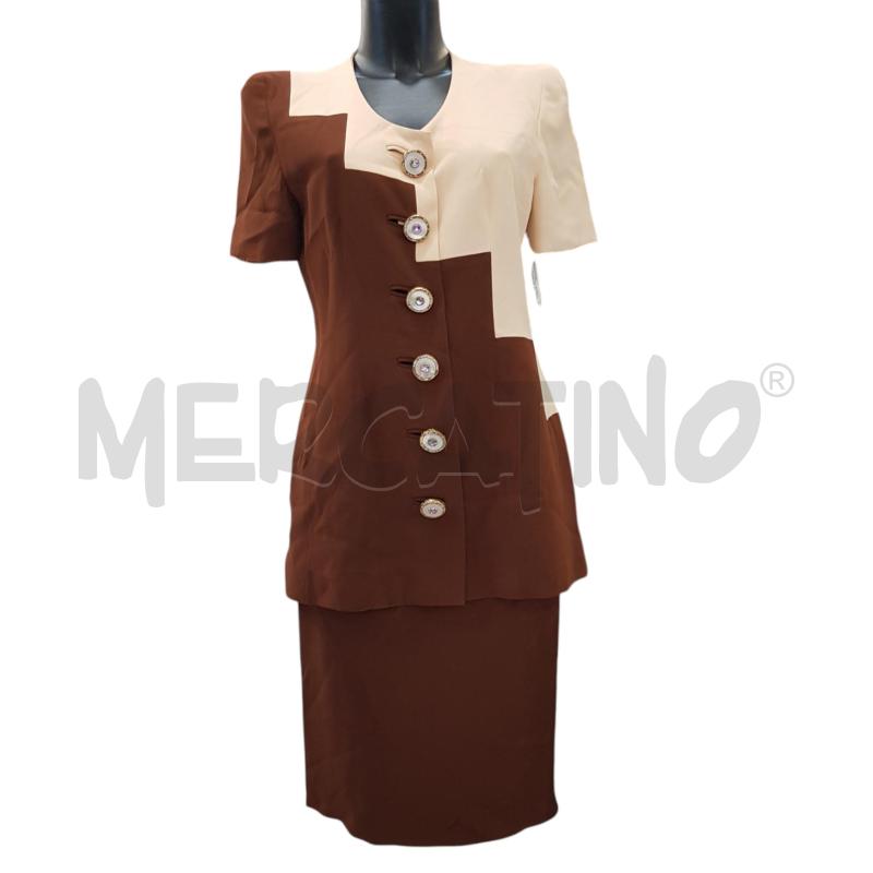 COMPLETO D GAI MATTIOLO MC MARRONE BEIGE GEOMETRICOBOTT GIOIELLO | Mercatino dell'Usato Civitavecchia 1