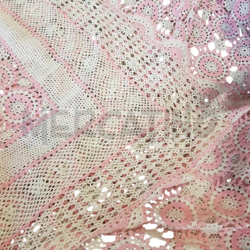 COPRILETTO BIANCO ROSA UNCINETTO | Mercatino dell'Usato Civitavecchia 2