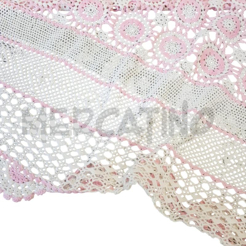 COPRILETTO BIANCO ROSA UNCINETTO | Mercatino dell'Usato Civitavecchia 3