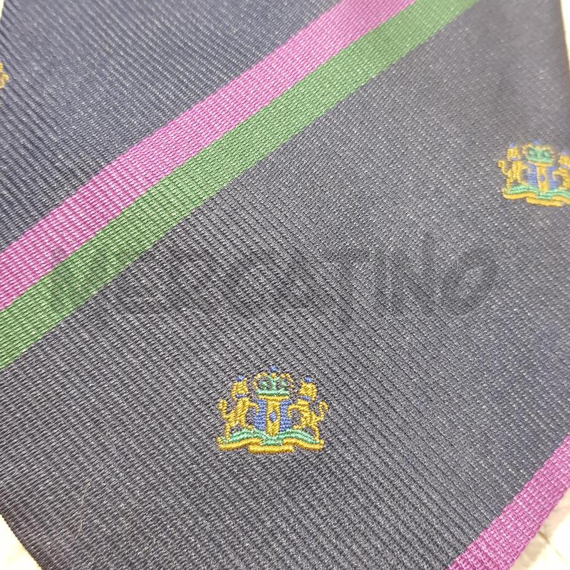 CRAVATTA FENDI BLU RIGHE VIOLA VERDE STEMMA ARALDICO | Mercatino dell'Usato Civitavecchia 3