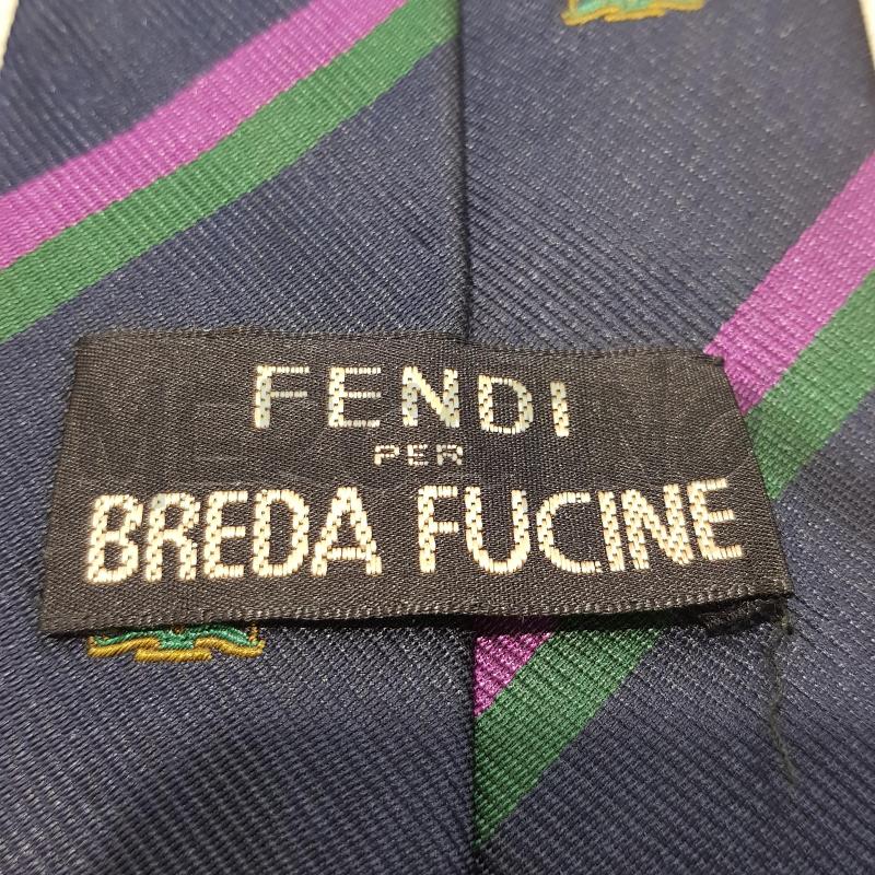CRAVATTA FENDI BLU RIGHE VIOLA VERDE STEMMA ARALDICO | Mercatino dell'Usato Civitavecchia 4