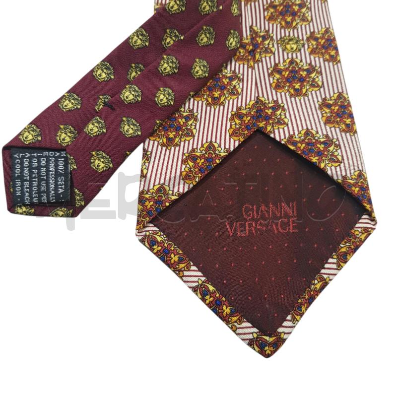CRAVATTA GIANNI VERSACE GESSATA BIA ROSSO DISEGNI ORO | Mercatino dell'Usato Civitavecchia 2
