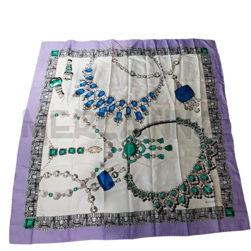 FOULARD BULGARI BIANCO LILLA DIAMANTI | Mercatino dell'Usato Civitavecchia 1