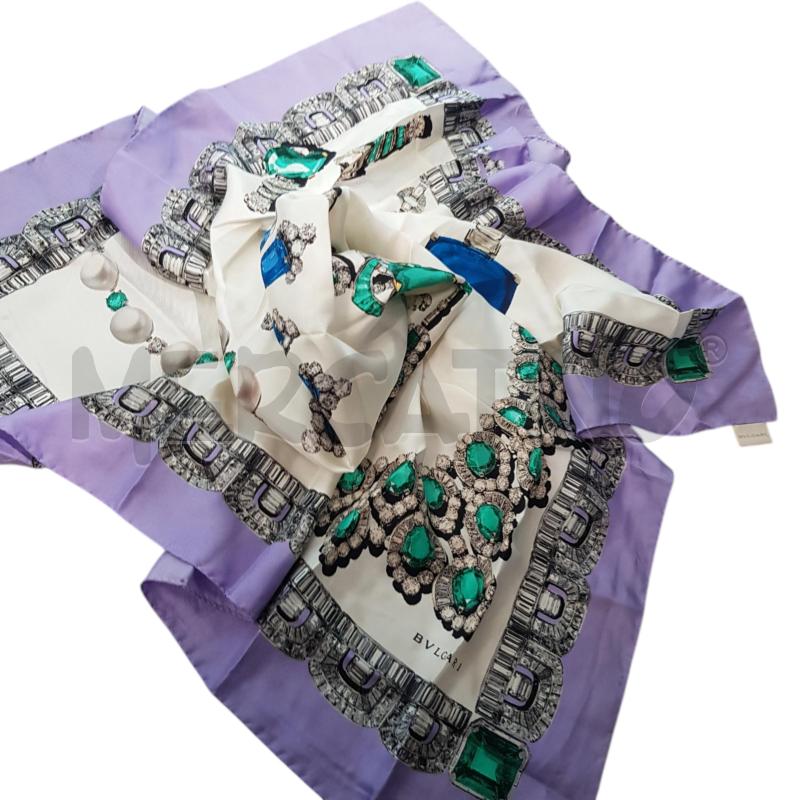 FOULARD BULGARI BIANCO LILLA DIAMANTI | Mercatino dell'Usato Civitavecchia 2