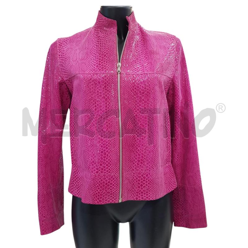 GIACCA D SOCIETY CUIR PELLE STAMPA RETTILE FUCSIA | Mercatino dell'Usato Civitavecchia 1