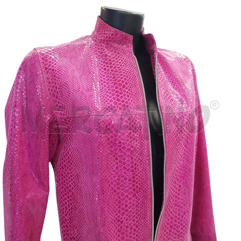 GIACCA D SOCIETY CUIR PELLE STAMPA RETTILE FUCSIA | Mercatino dell'Usato Civitavecchia 3