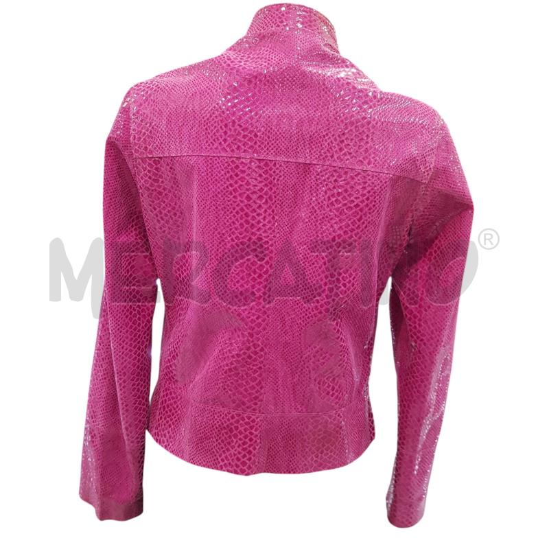 GIACCA D SOCIETY CUIR PELLE STAMPA RETTILE FUCSIA | Mercatino dell'Usato Civitavecchia 5